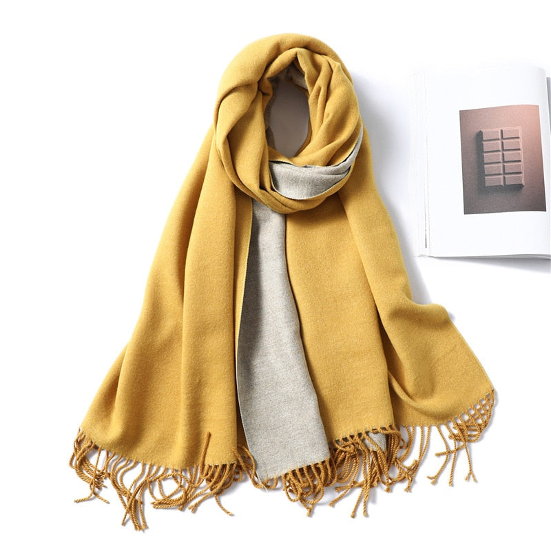 Winter Cashmere Scarf Women Thick Warm Shawls Wraps