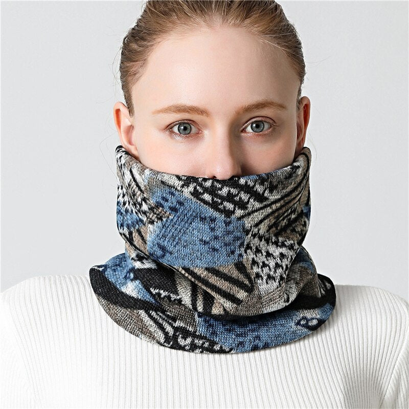 Face Snood Unisex Collar Winter Warm Ring Scarf