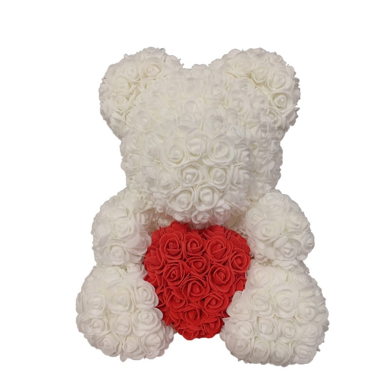 Rose Bear Heart Artificial Flower Rose Teddy Bear For Women Valentine&#39 Gift