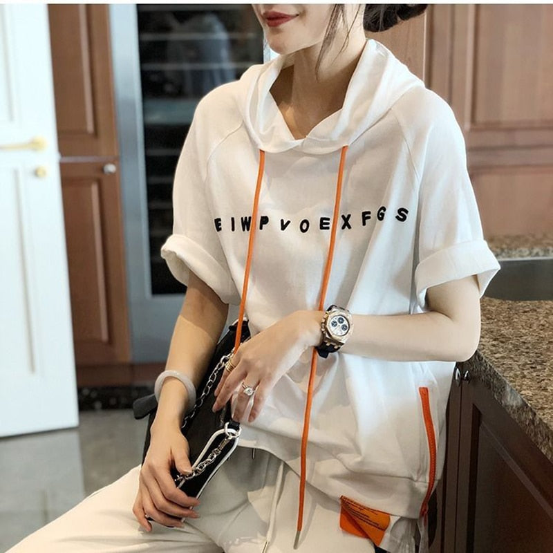 Summer Fashion Women Short Sleeve Loose T-shirt