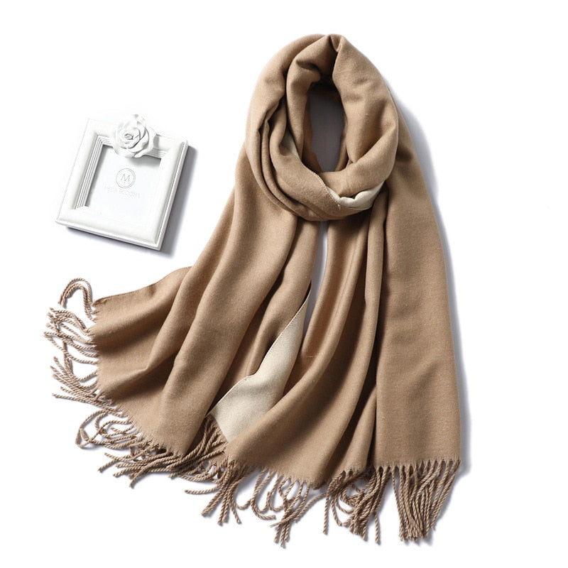 Winter Cashmere Scarf Women Thick Warm Shawls Wraps