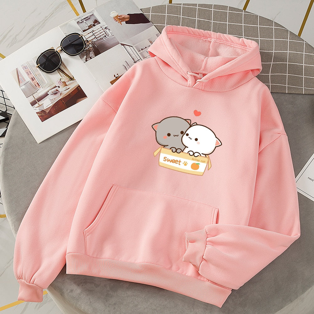 Grunge Aesthetic Hooded Hoodies Women Kawaii