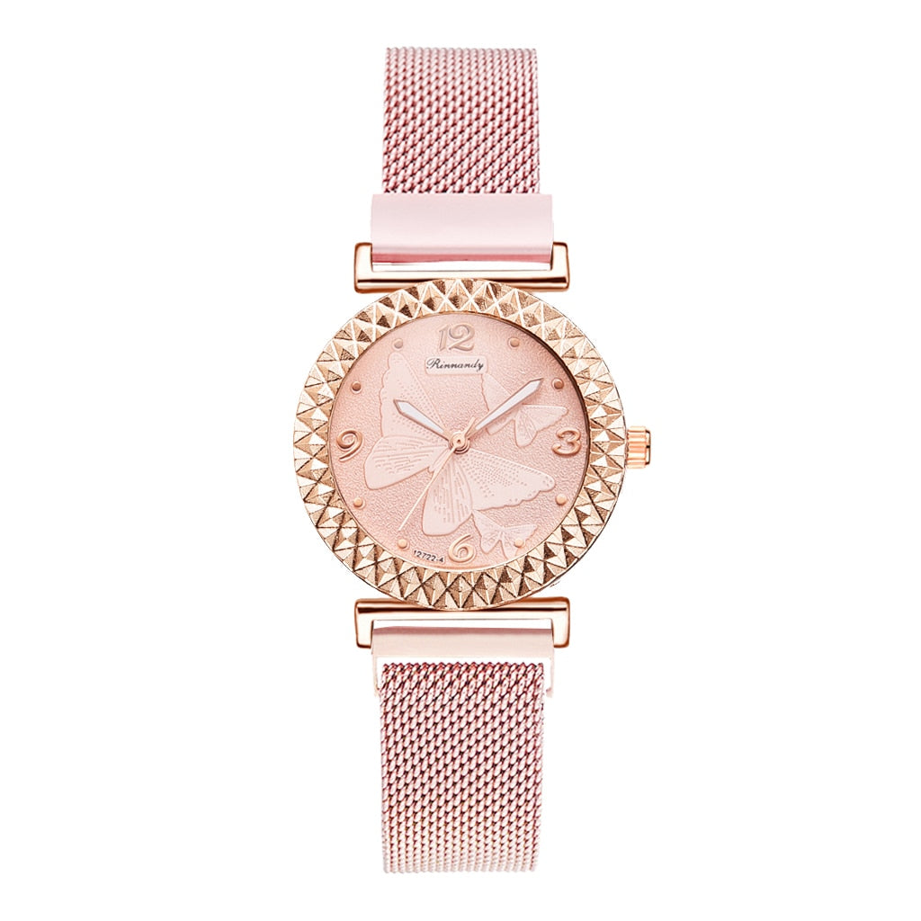 5PCS Women Watch Set Luxury Rose Gold