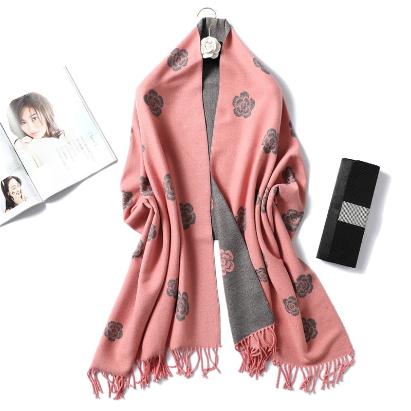 Winter Cashmere Scarf Women Thick Warm Shawls Wraps