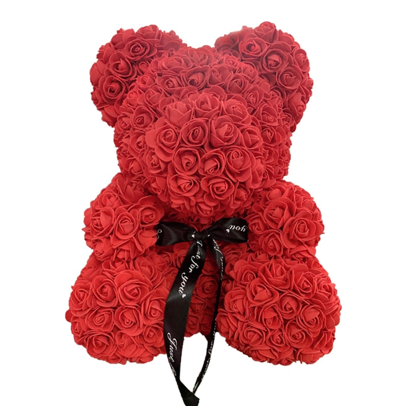 Rose Bear Heart Artificial Flower Rose Teddy Bear For Women Valentine&#39 Gift