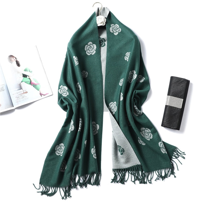 Winter Cashmere Scarf Women Thick Warm Shawls Wraps