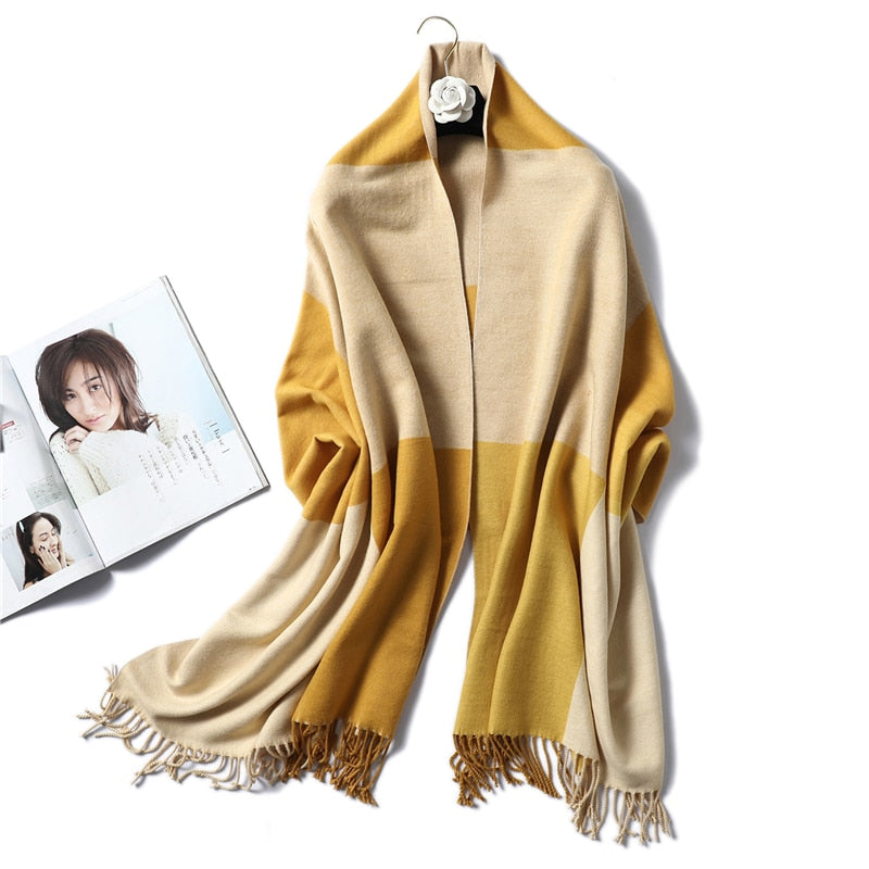 Winter Cashmere Scarf Women Thick Warm Shawls Wraps