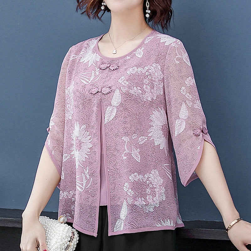 Women Spring Summer Style Chiffon Blouses Shirts