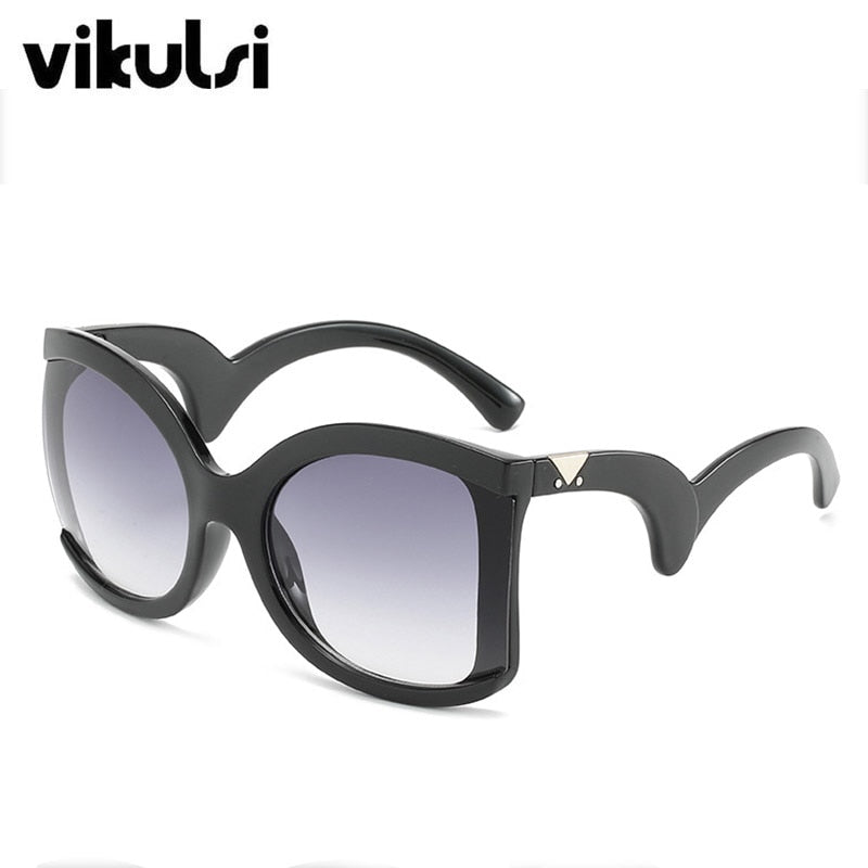 Unique Oversized Woman Sunglasses Black