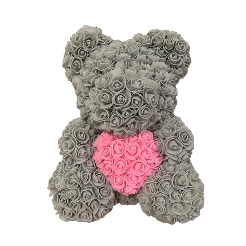 Rose Bear Heart Artificial Flower Rose Teddy Bear For Women Valentine&#39 Gift