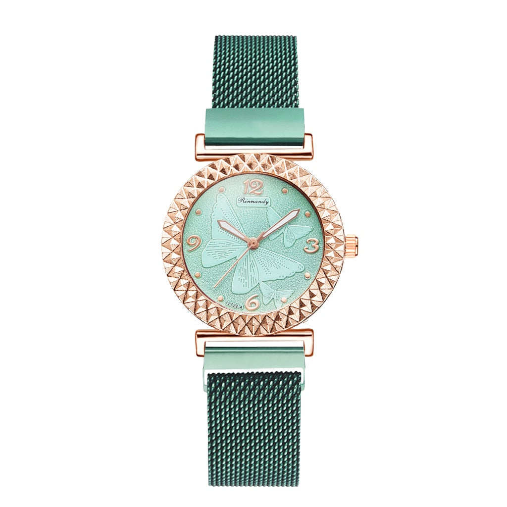 5PCS Women Watch Set Luxury Rose Gold