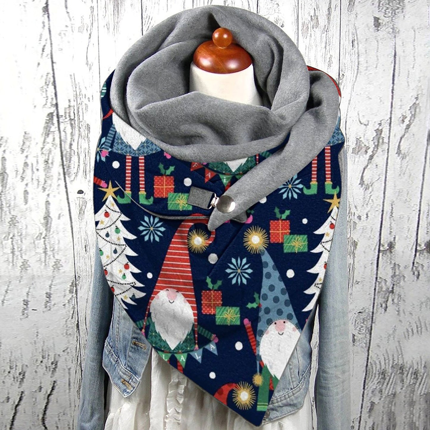 Scarf Christmas Printing Fashion Winter Warm Scarf Women