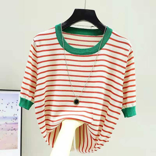 Shintimes Striped T Shirt Women Tee Shirt Femme