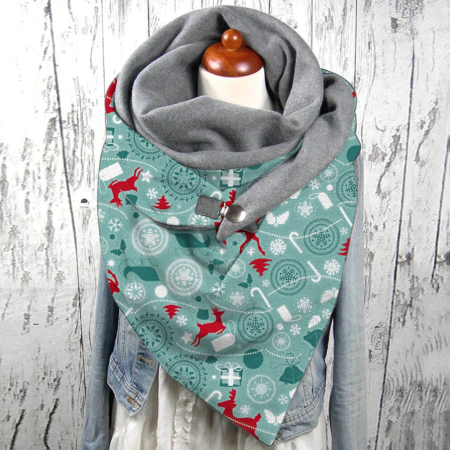 Scarf Christmas Printing Fashion Winter Warm Scarf Women