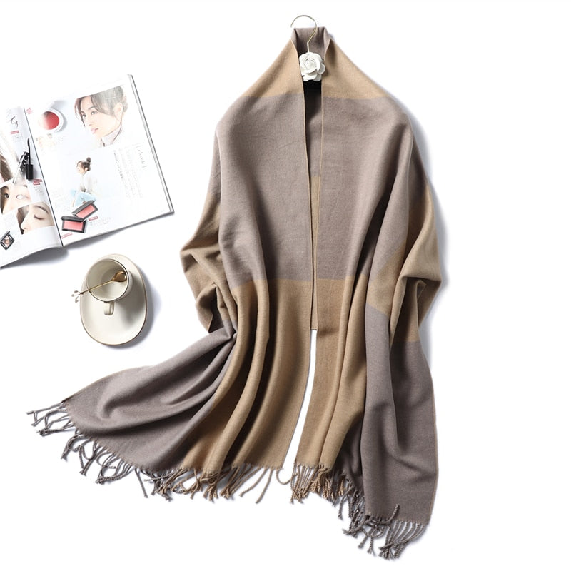 Winter Cashmere Scarf Women Thick Warm Shawls Wraps