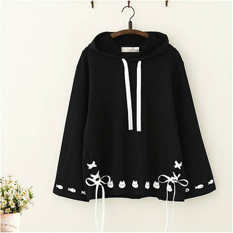 Cute Autumn Hoodies Streetwear Japanese Women