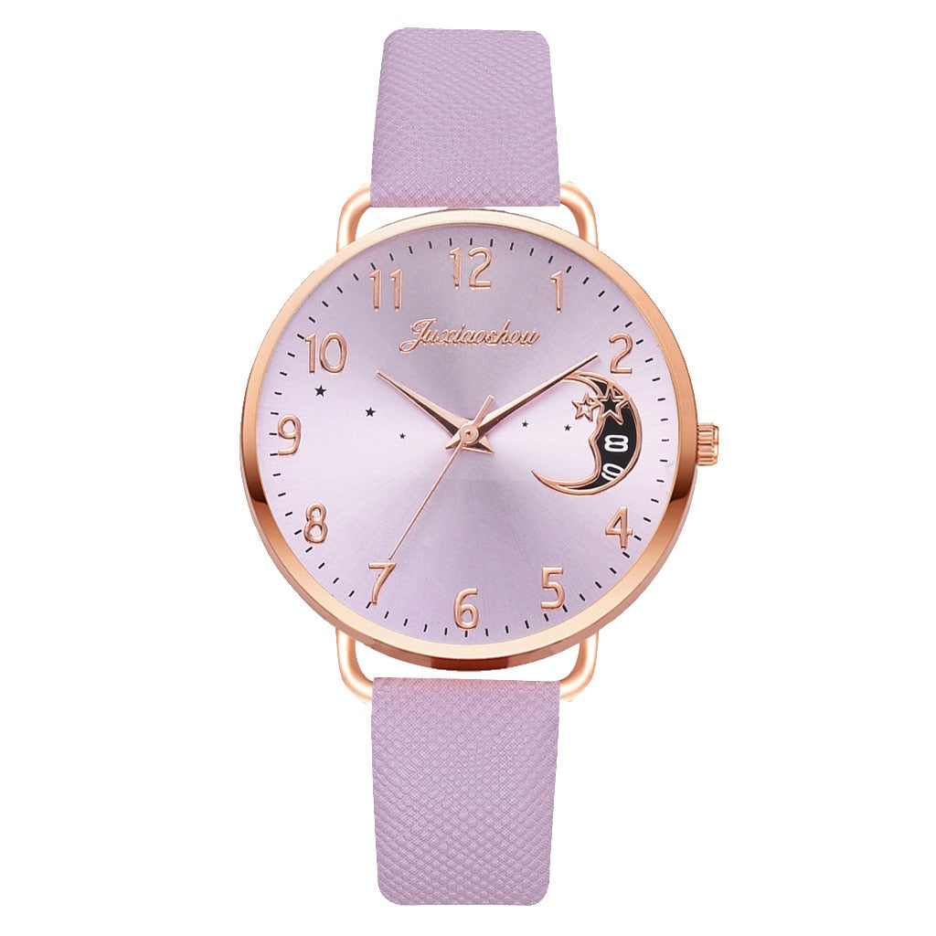 Women Watch Moon Numbers Dial Bracelet