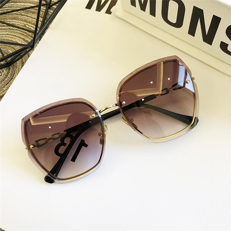 Famous Brand Design Rimless Women Sunglasses