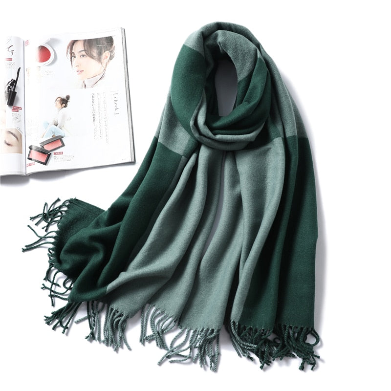 Winter Cashmere Scarf Women Thick Warm Shawls Wraps