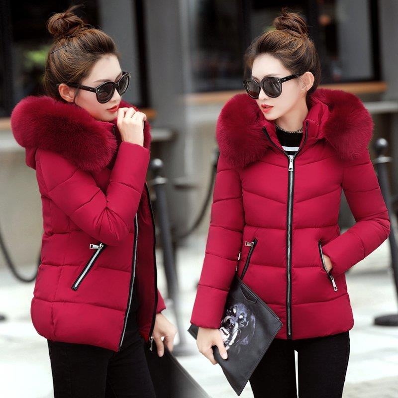 New Winter Jacket Women Parkas Coat Fur Collar