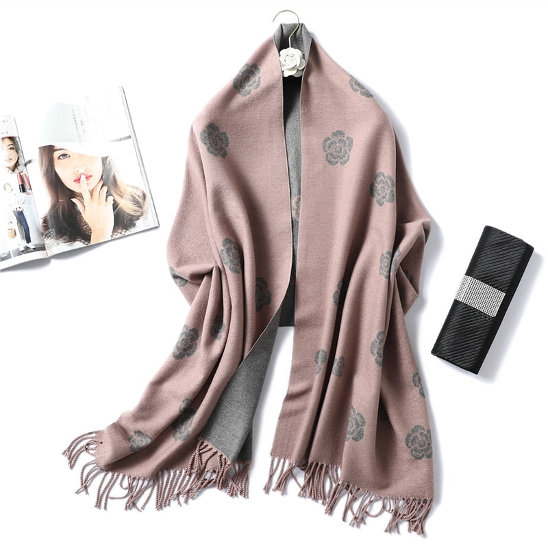 Winter Cashmere Scarf Women Thick Warm Shawls Wraps