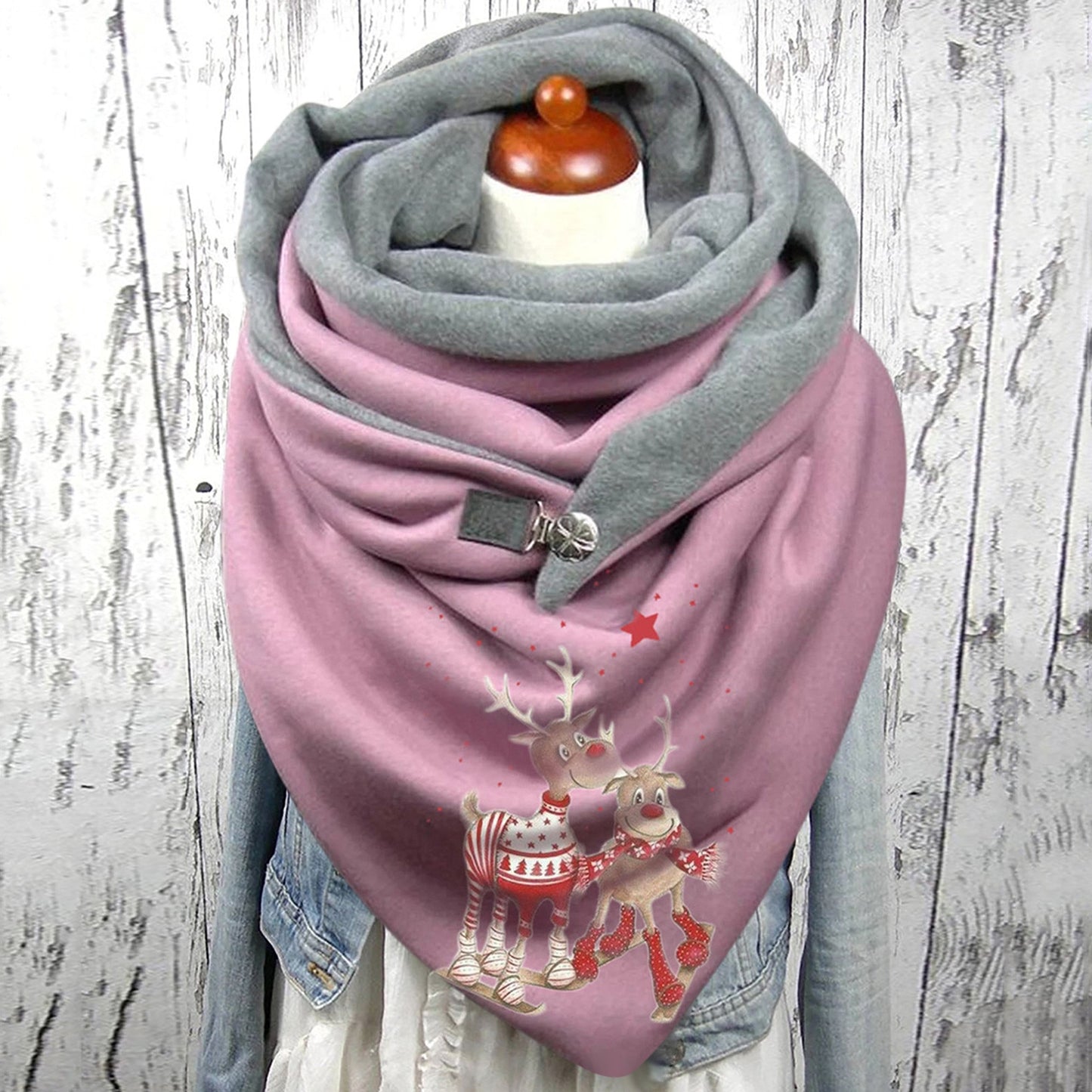 Scarf Christmas Printing Fashion Winter Warm Scarf Women