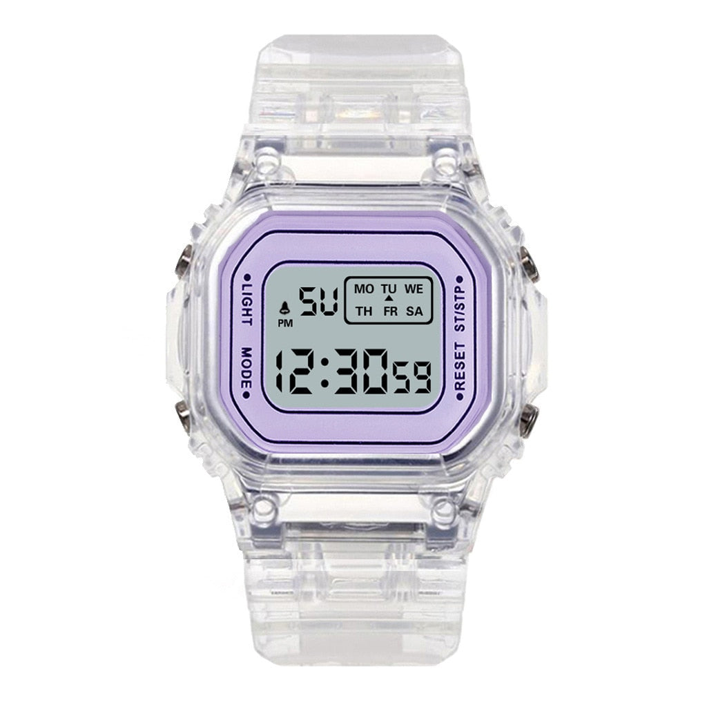 New Fashion Transparent Digital Watch Square