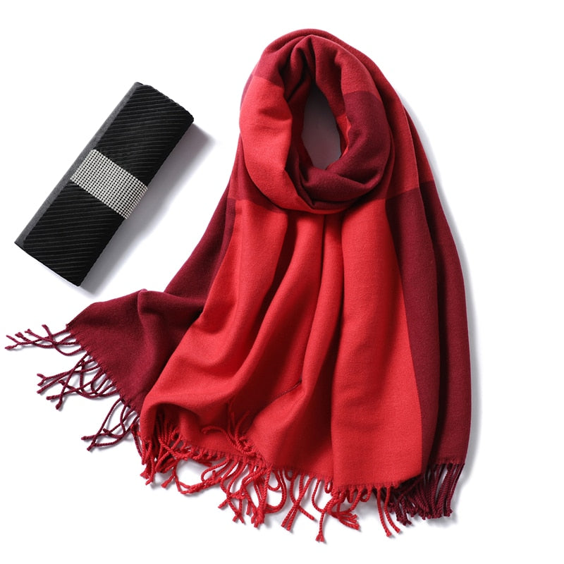 Winter Cashmere Scarf Women Thick Warm Shawls Wraps