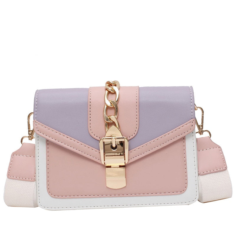 Fashion chain lady Sling bag Panelled color