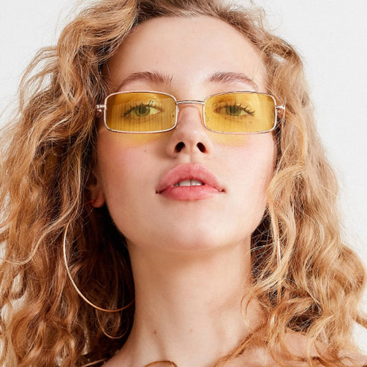 Small Frame Yellow Shades Square Sunglasses