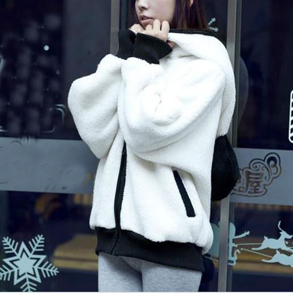 Cute Panda Ear cap autumn winter Warm Hoodies