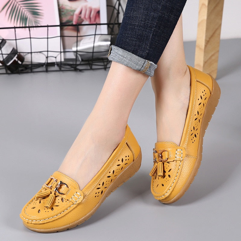 Women Flats Summer Women Genuine Leather