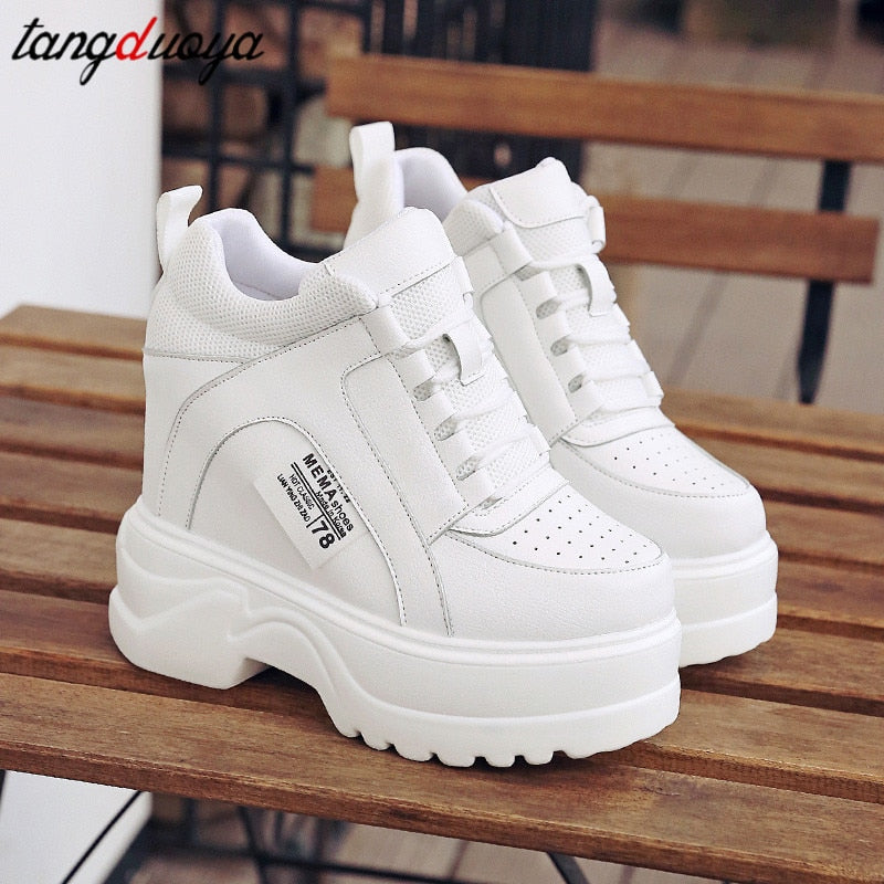 white platform sneakers women breathable