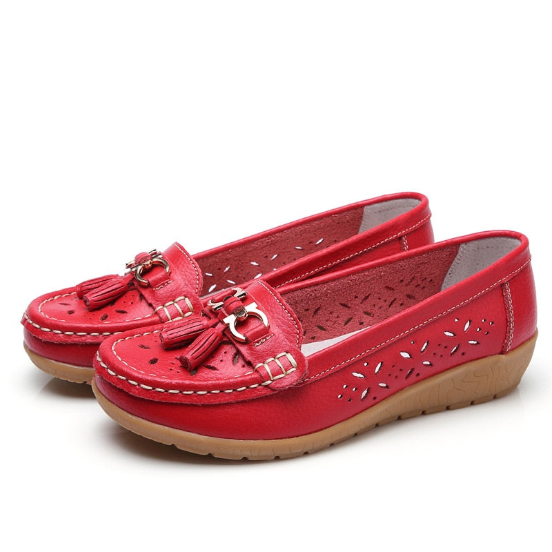 Women Flats Summer Women Genuine Leather