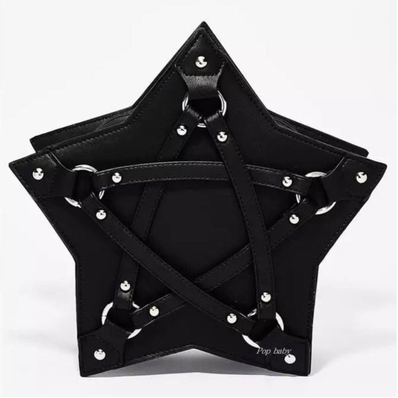 JIEROTYX Dark Gothic Pentagram Shoulder Bag