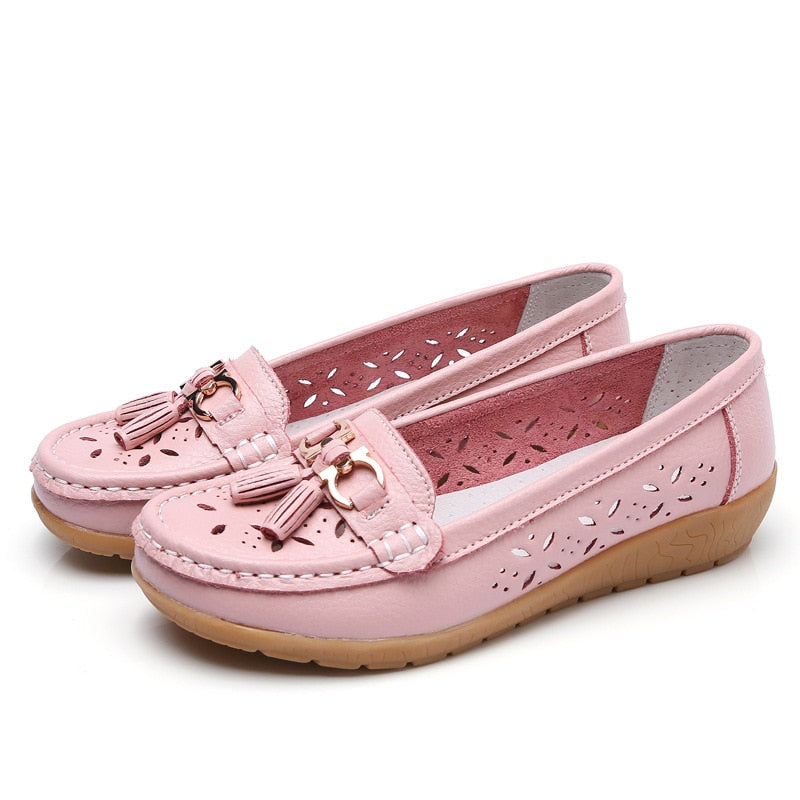 Women Flats Summer Women Genuine Leather