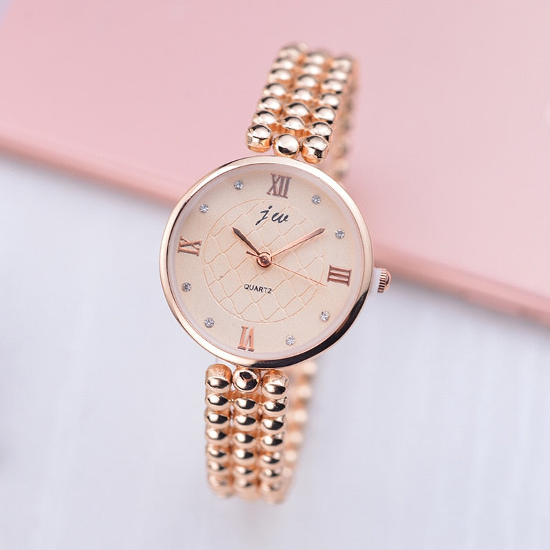 JW Brand Luxury Crystal Rose Gold Watches