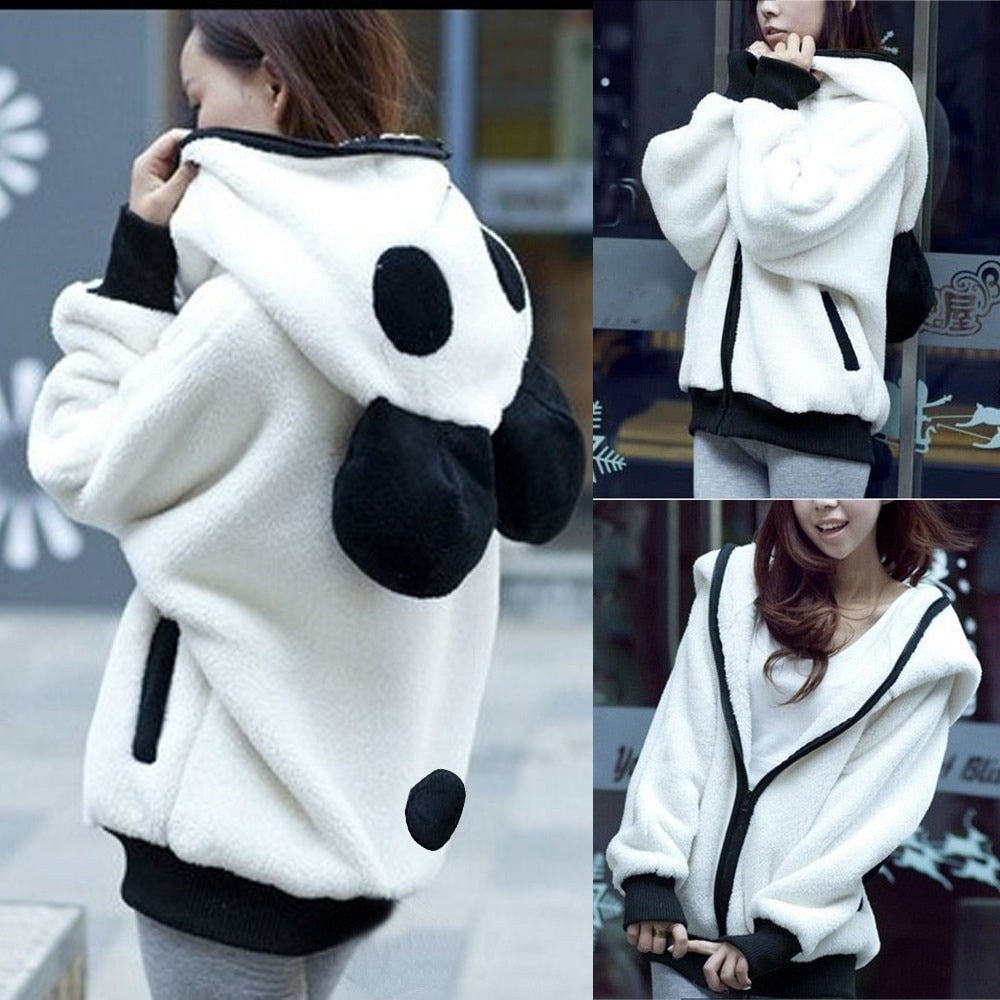 Cute Panda Ear cap autumn winter Warm Hoodies