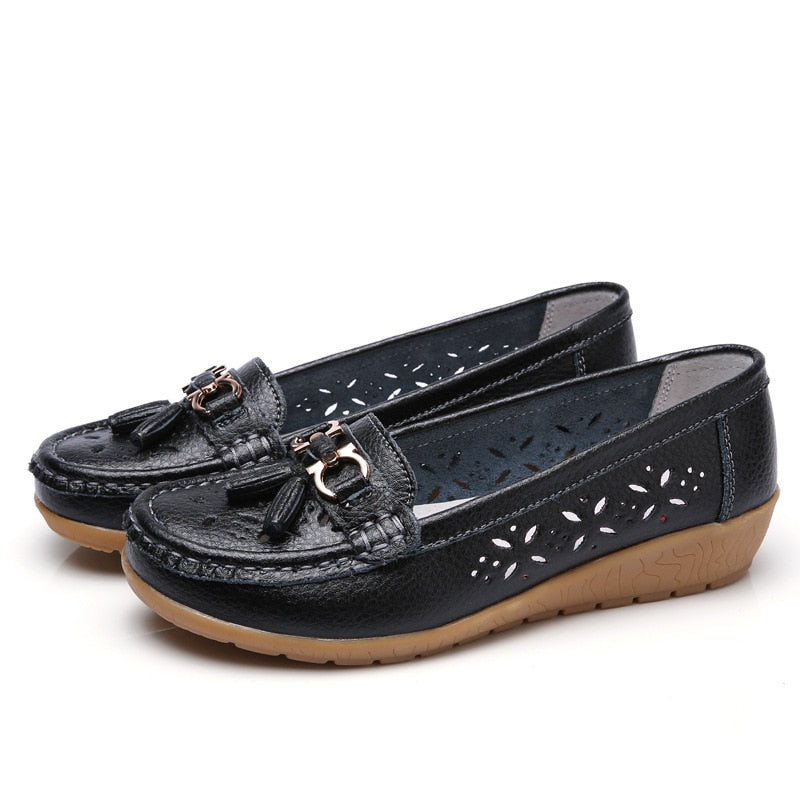 Women Flats Summer Women Genuine Leather