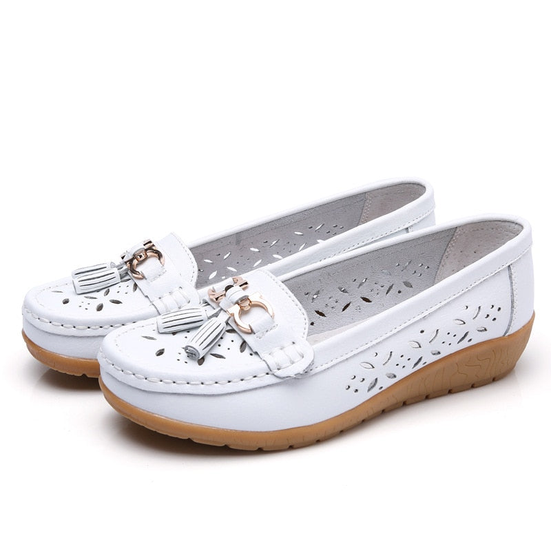 Women Flats Summer Women Genuine Leather