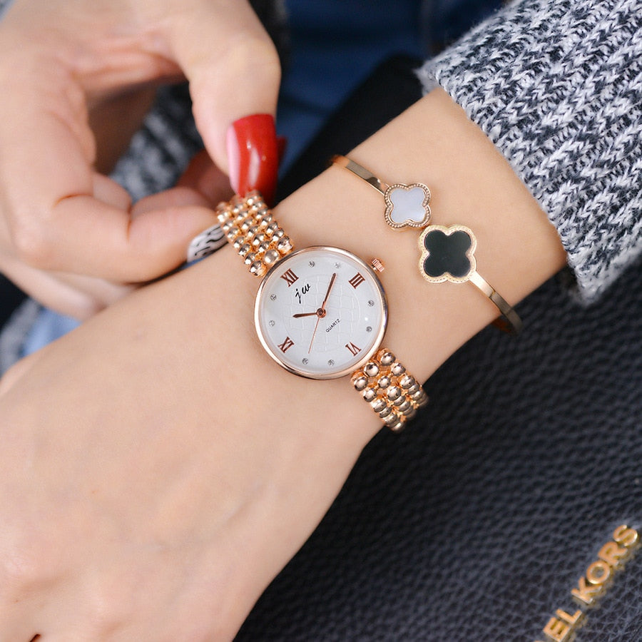 JW Brand Luxury Crystal Rose Gold Watches