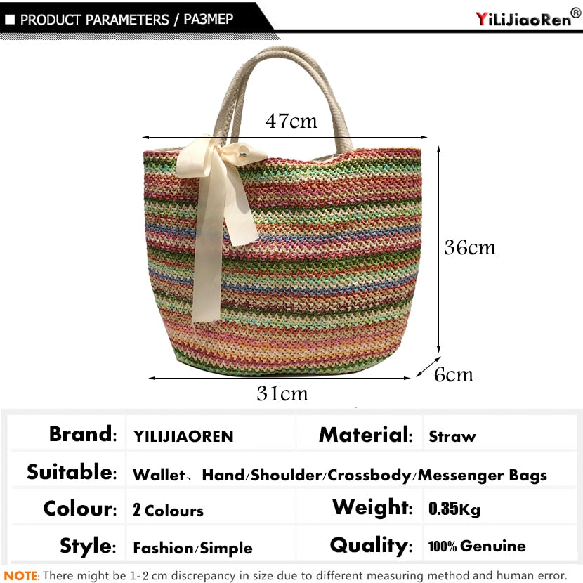 Fashion Rattan Woven Women Handbag Summer