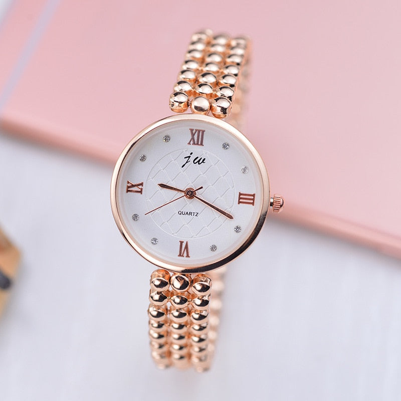 JW Brand Luxury Crystal Rose Gold Watches