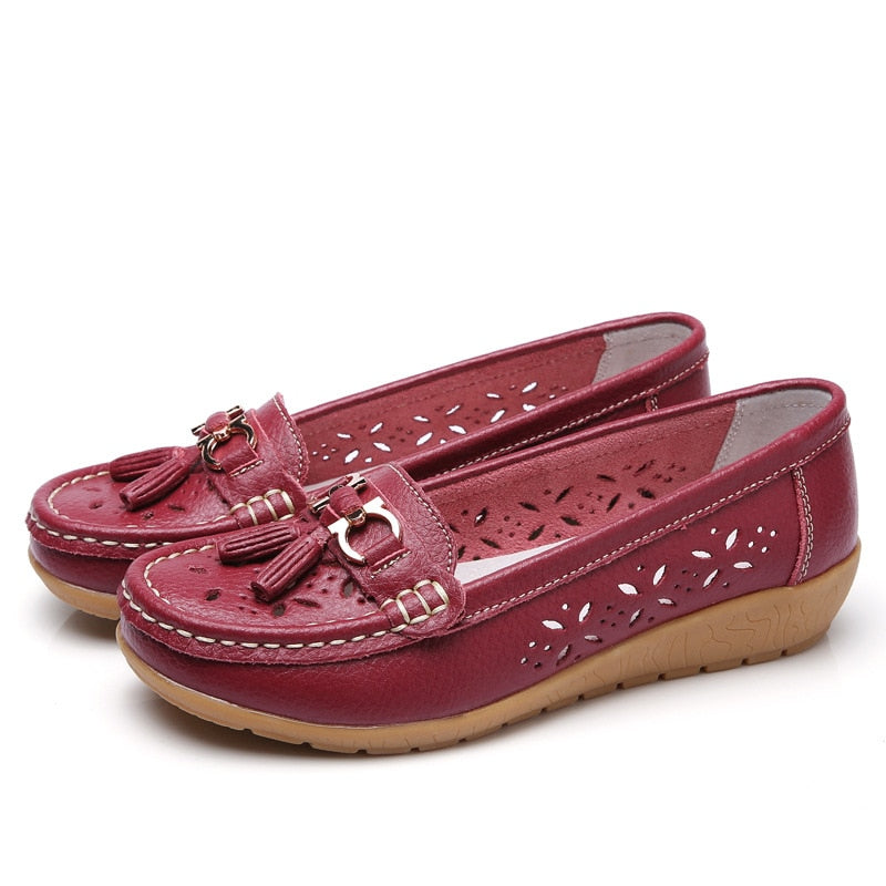 Women Flats Summer Women Genuine Leather