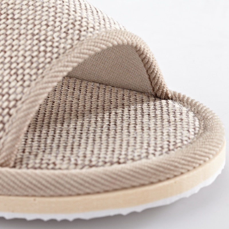 LEEMEIMEI Natural Flax Home Slippers Indoor