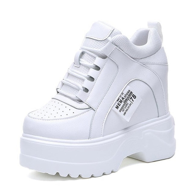 white platform sneakers women breathable