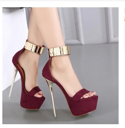 Aneikeh Ankle Strap Heels Platform Sandals