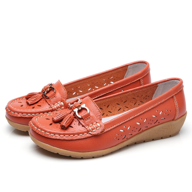 Women Flats Summer Women Genuine Leather