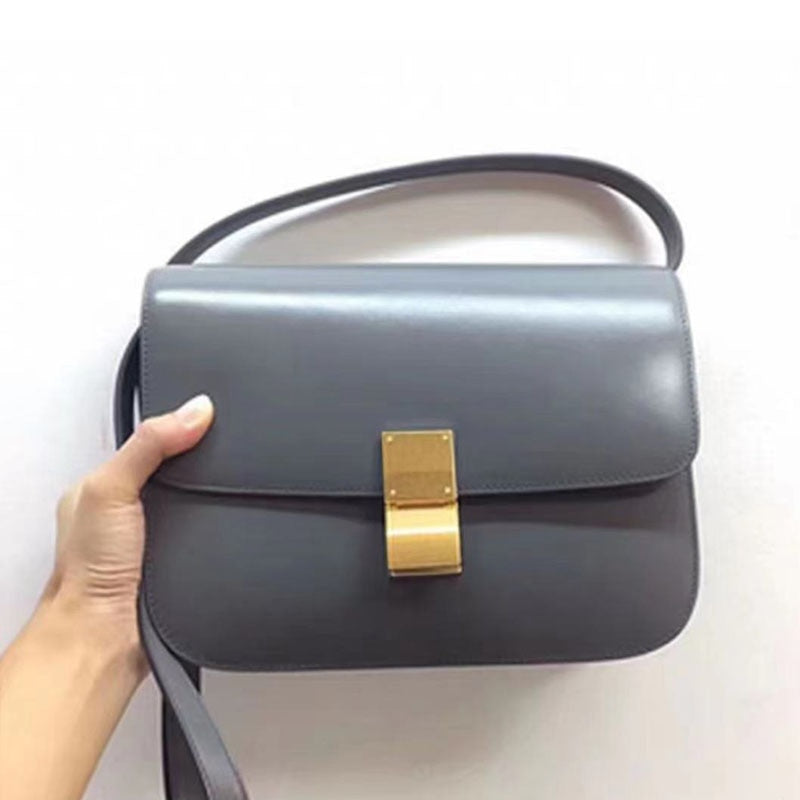 Classic Crossbody Bag Genuine Leather Box Tofu