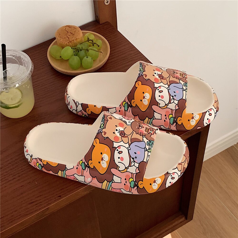 New Couple Fashion Bear Sandals Non-slip